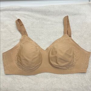 Honeylove Womens Bra 38 B/C silhouette wireless padded adjustable comfy nude tan